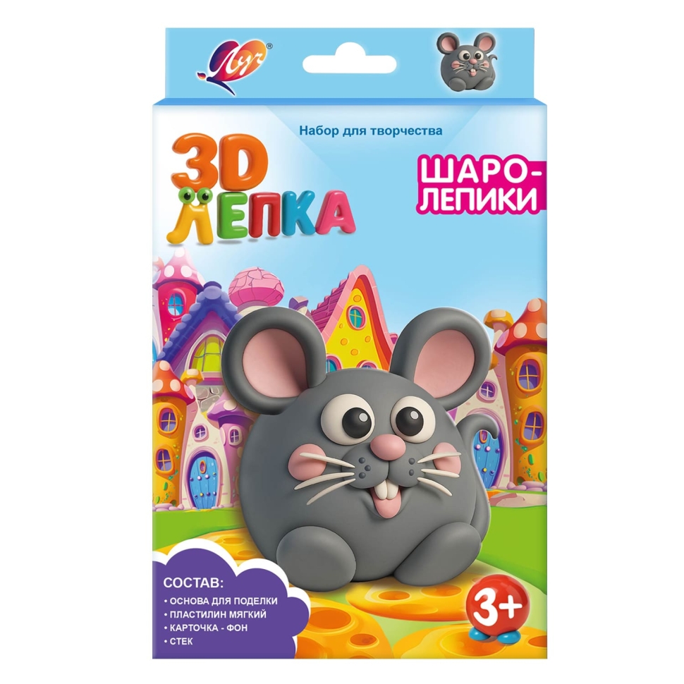 Набор для лепки Луч Кроха Шаролепики "Мышка", артикул 35C 2328-08