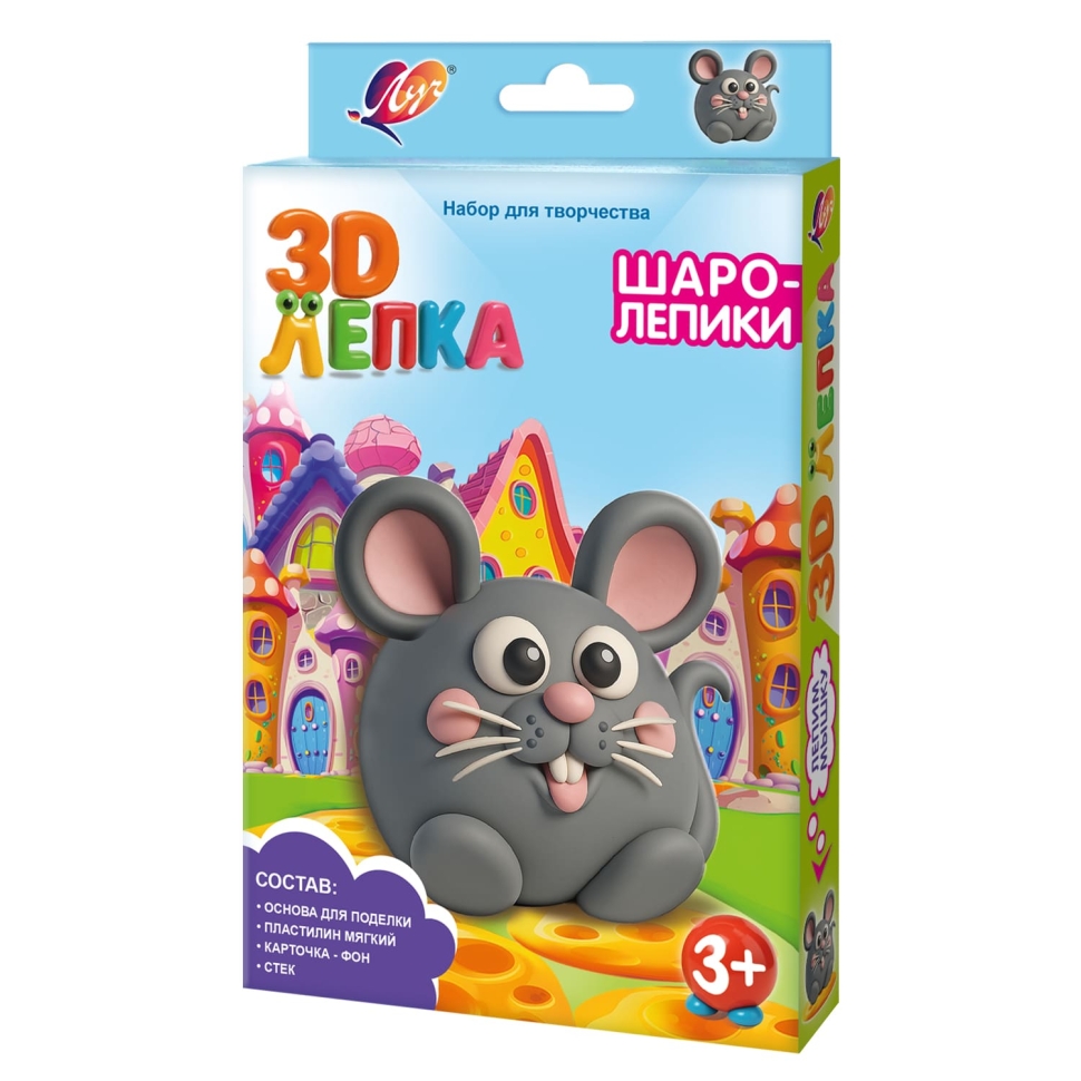 Набор для лепки Луч Кроха Шаролепики "Мышка"