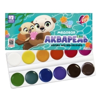 Краски акварельные Луч ZOO 12 цветов в картонной упаковке без кисточки