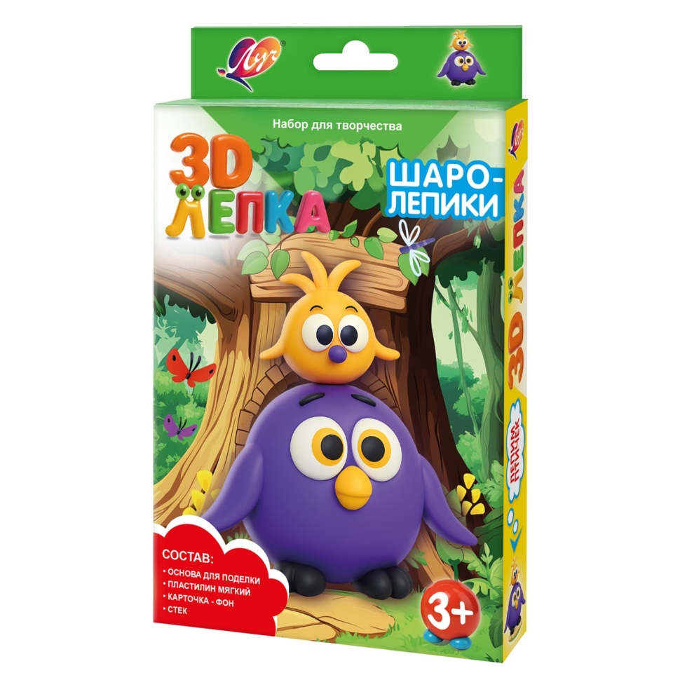 Набор для лепки Луч Кроха Шаролепики "Птички"