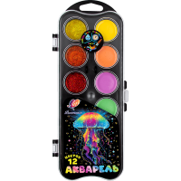 Краски акварельные Луч Фантазия (с блестками+пастельные) 12 цветов без кисточки