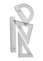 Набор линеек геометрических ЛУЧ 4 шт, прозрачный