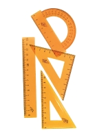 Набор линеек геометрических ЛУЧ 4 шт, оранжевый