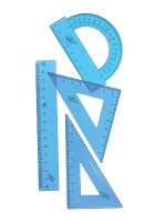 Набор линеек геометрических ЛУЧ 4 шт, синий