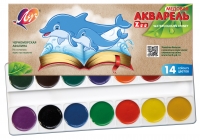 Краски акварельные Луч ZOO 14 цветов в картонной упаковке без кисточки