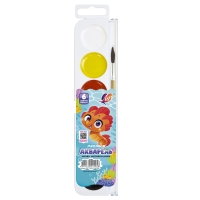 Краски акварельные Луч ZOO 6 цветов с кисточкой