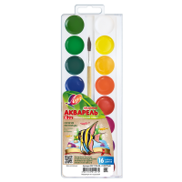 Краски акварельные Луч ZOO 16 цветов с кисточкой