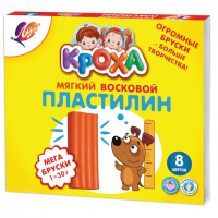 Пластилин мягкий Луч Кроха Мега восковой 8 цветов х 30 гр.