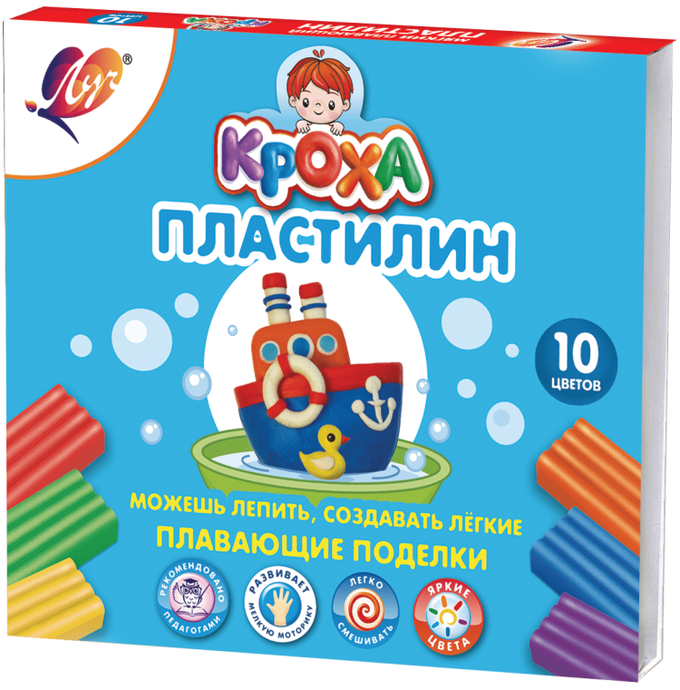 Пластилин плавающий Луч Кроха 10 цветов х 12 гр. - 185 руб.