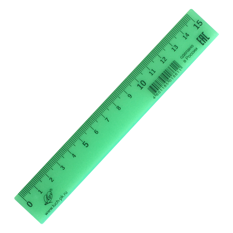 Линейка Луч непрозрачная пастельный зеленый 15 см, арт. 32С 2114-08