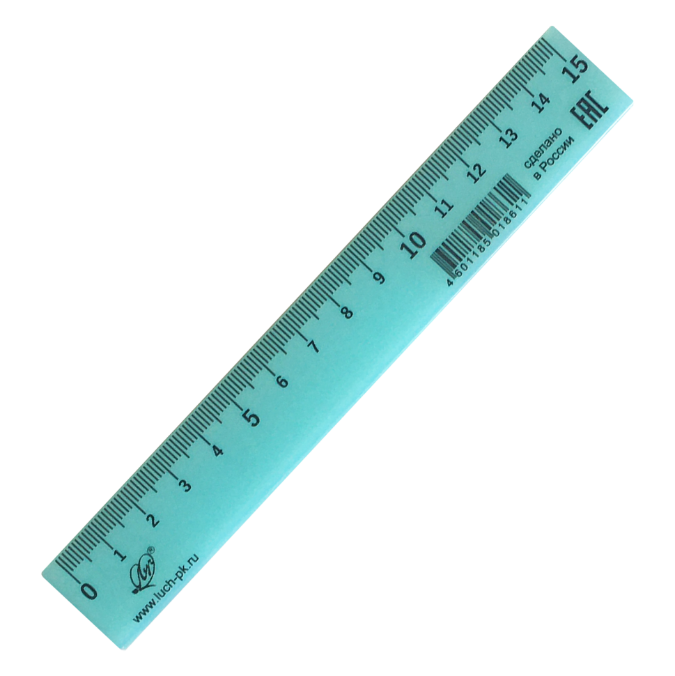 Линейка Луч непрозрачная пастельный голубой 15 см, арт. 32С 2114-08