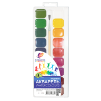 Краски акварельные Луч Классика 18 цветов с кисточкой