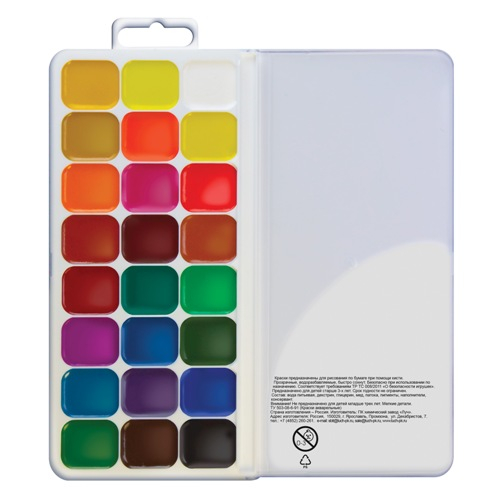 Краски акварельные Классика 24 цвета без кисточки, арт. 19С 1294-08