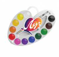 Краски акварельные Луч Классика &quot;Палитра&quot; 12 цветов с кисточкой