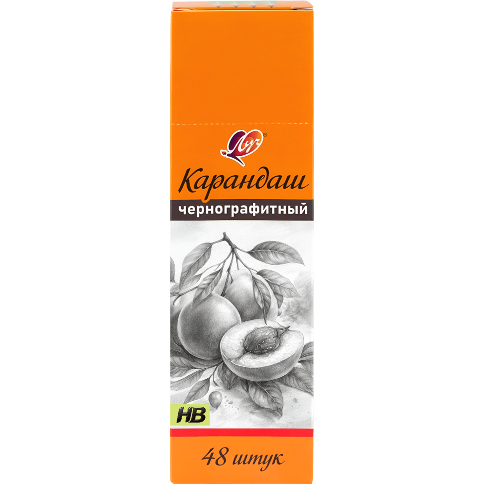 Карандаш чернографитный Луч HB трехгранный корпус зеленый