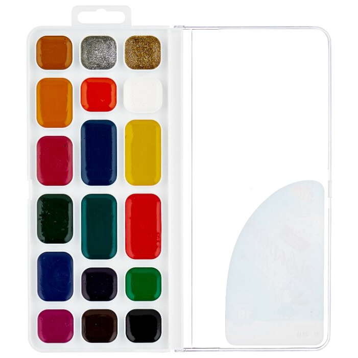 Краски акварельные Престиж 18 цветов без кисточки, арт. 18С 1232-08