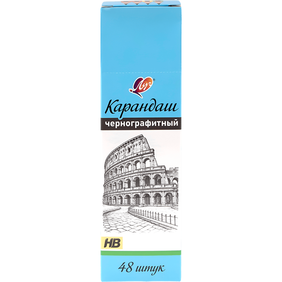 Карандаш чернографитный Луч HB шестигранный корпус неоновый с полосками Карандаш чернографитный Луч HB шестигранный корпус неоновый с полосками