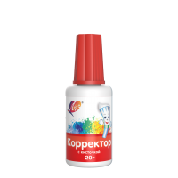 Корректирующая жидкость Луч Классика цвета на водной основе с кисточкой 20 мл