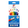 Карандаши цветные с ластиком Луч Классика цвета деревянные шестигранные стираемые 12 цветов, артикул 35С 2346-08