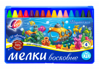 Мелки восковые Луч Фантазия круглые в пластиковом пенале 15 цветов