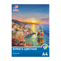 Бумага цветная Луч Классика цвета 8 цветов A4 16л