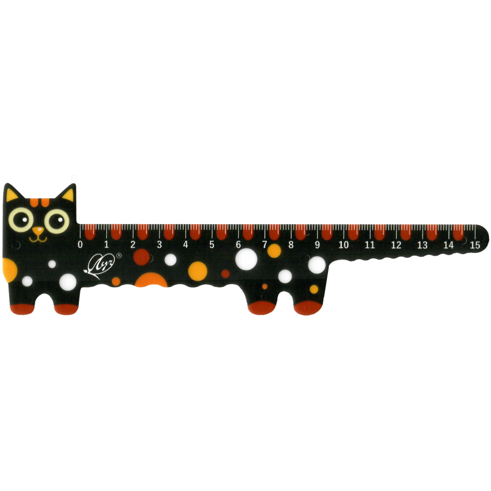 Линейка ЛУЧ фигурная "Кот" 15 см