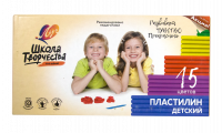 Пластилин Луч Школа творчества детский 15 цветов х 20 гр. + стек