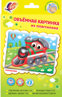 Набор для рисования пластилином Луч Объемная картинка &quot;Паровозик&quot;