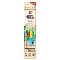 Карандаши цветные Луч Школа творчества деревянные трехгранные 6 цветов
