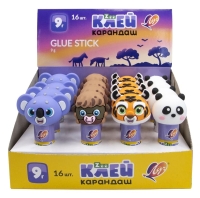 Клей-карандаш Луч Zoo c фигурной крышкой 9 гр. в ассортименте