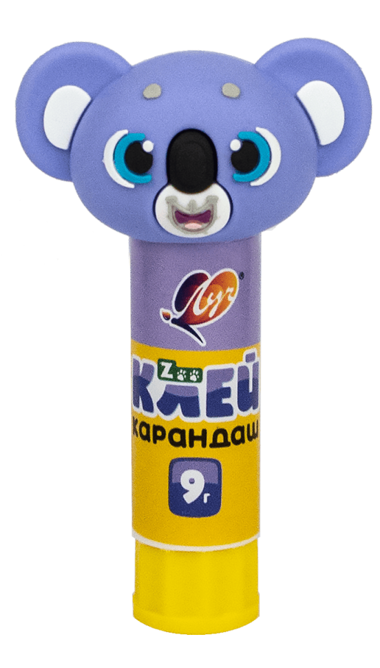 Клей-карандаш Луч Zoo c фигурной крышкой 9 гр. в ассортименте, артикул 34C 2258-08
