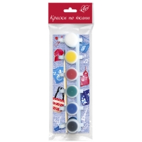 Краски по ткани Луч блочная упаковка 6 цветов х 5 мл + кисть