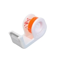 Клейкая лента Луч канцелярская 12мм х 7м 2 шт. прозрачная и алая + диспенсер настольный