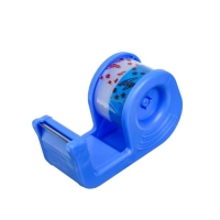 Клейкая лента Луч канцелярская 12мм х 7м 2 шт. прозрачная и голубая + диспенсер настольный