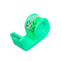 Клейкая лента Луч канцелярская 12мм х 7м 2 шт. прозрачная и зеленая + диспенсер настольный