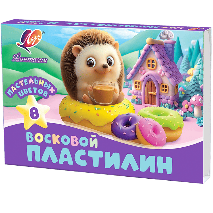 Пластилин Луч Фантазия восковой 8 пастельных цветов х 15 гр. + стек, артикул 35С 2289-08 Пластилин Луч Фантазия восковой 8 пастельных цветов х 15 гр. + стек, артикул 35С 2289-08
