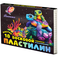 Пластилин Луч Фантазия восковой 18 цветов х 15 гр. + стек