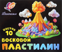 Пластилин Луч Фантазия восковой 10 цветов х 15 гр. + стек