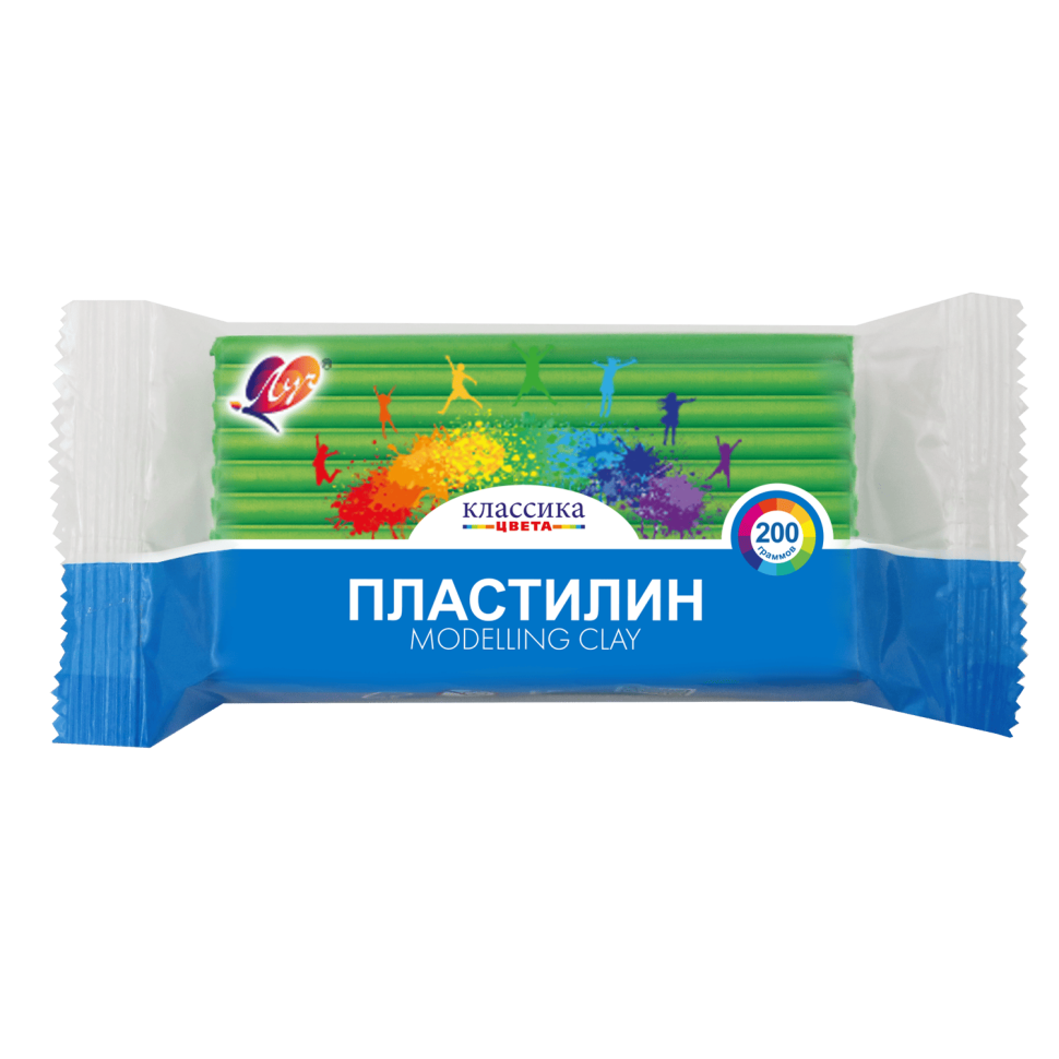 Пластилин Луч Классика зеленый 200 гр.