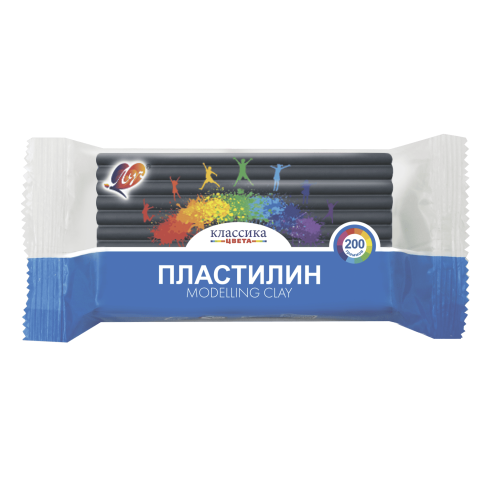 Пластилин Луч Классика черный 200 гр.