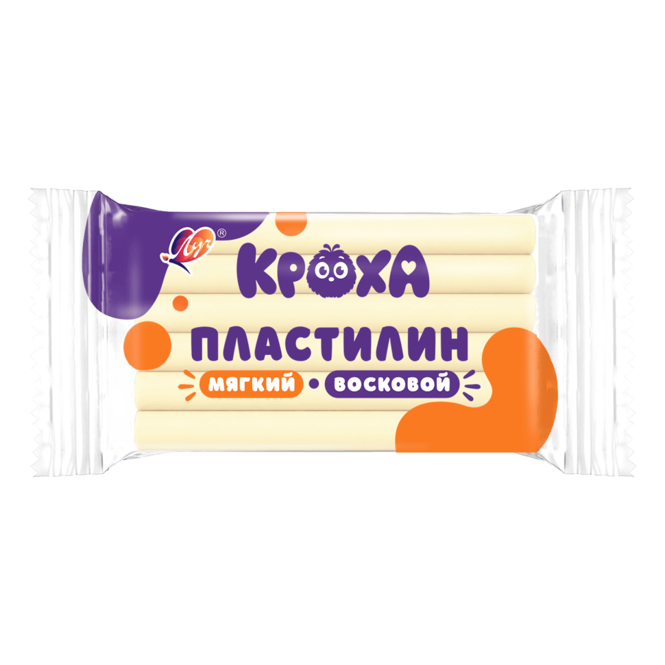 Пластилин Луч "Кроха" восковой белый 150 гр.