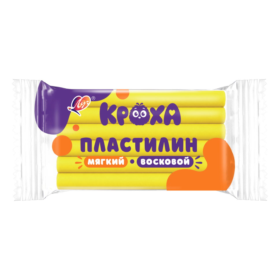 Пластилин Луч "Кроха" восковой желтый 150 гр.