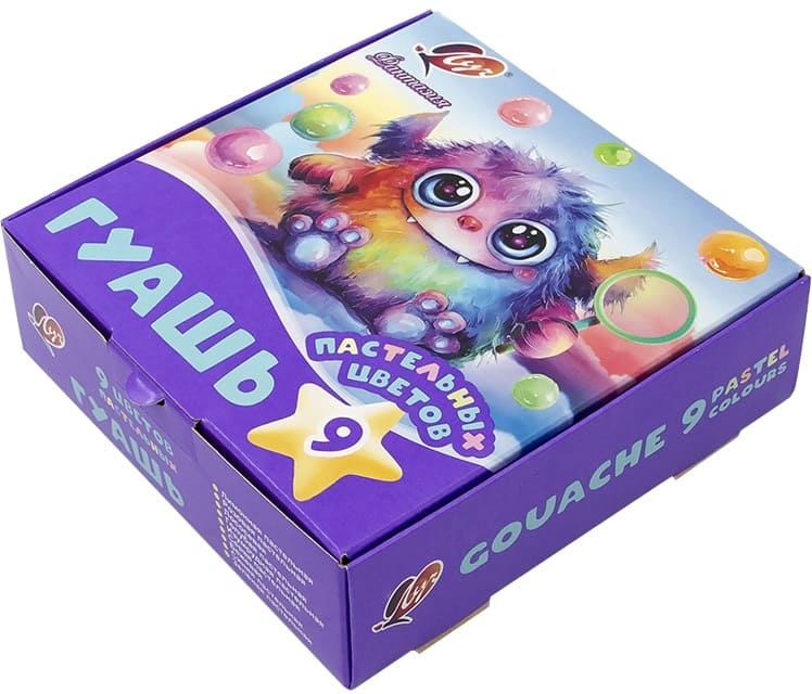 Гуашь Луч "Фантазия" пастельная 9 цветов х 15 мл, артикул 35С 2308-08