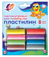Пластилин Луч перламутровый 8 цветов х 13 гр.