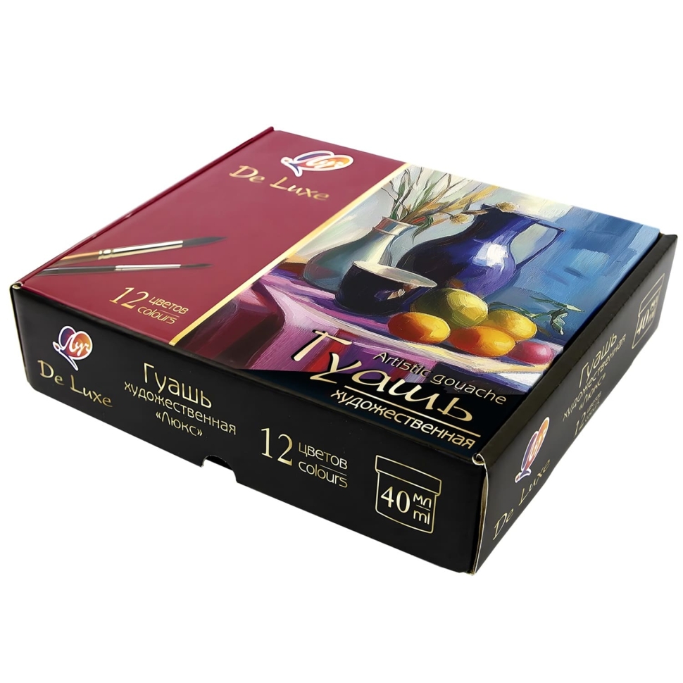 Гуашь Луч De Luxe 12 цветов х 40 мл, артикул 35С 2293-08 Гуашь Луч De Luxe 12 цветов х 40 мл, артикул 35С 2293-08