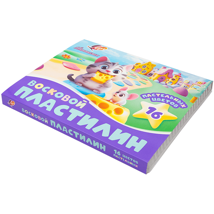 Пластилин Луч "Фантазия" пастельный 16 цветов х 15 гр. + стек, артикул 35С 2291-08 Пластилин Луч "Фантазия" пастельный 16 цветов х 15 гр. + стек, артикул 35С 2291-08