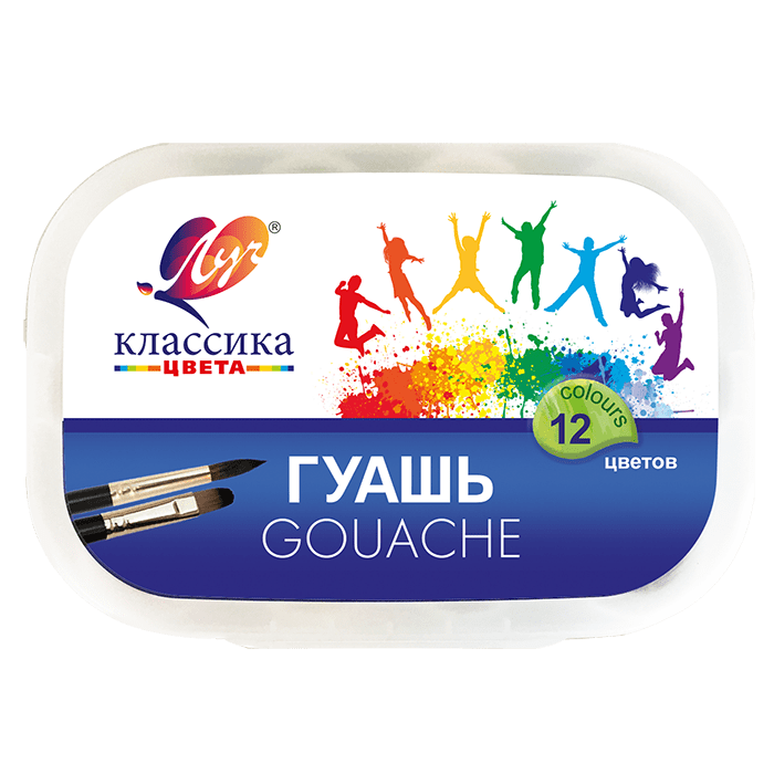 Гуашь Луч Классика в пластиковом контейнере 12 цветов х 20 мл - 469 руб.
