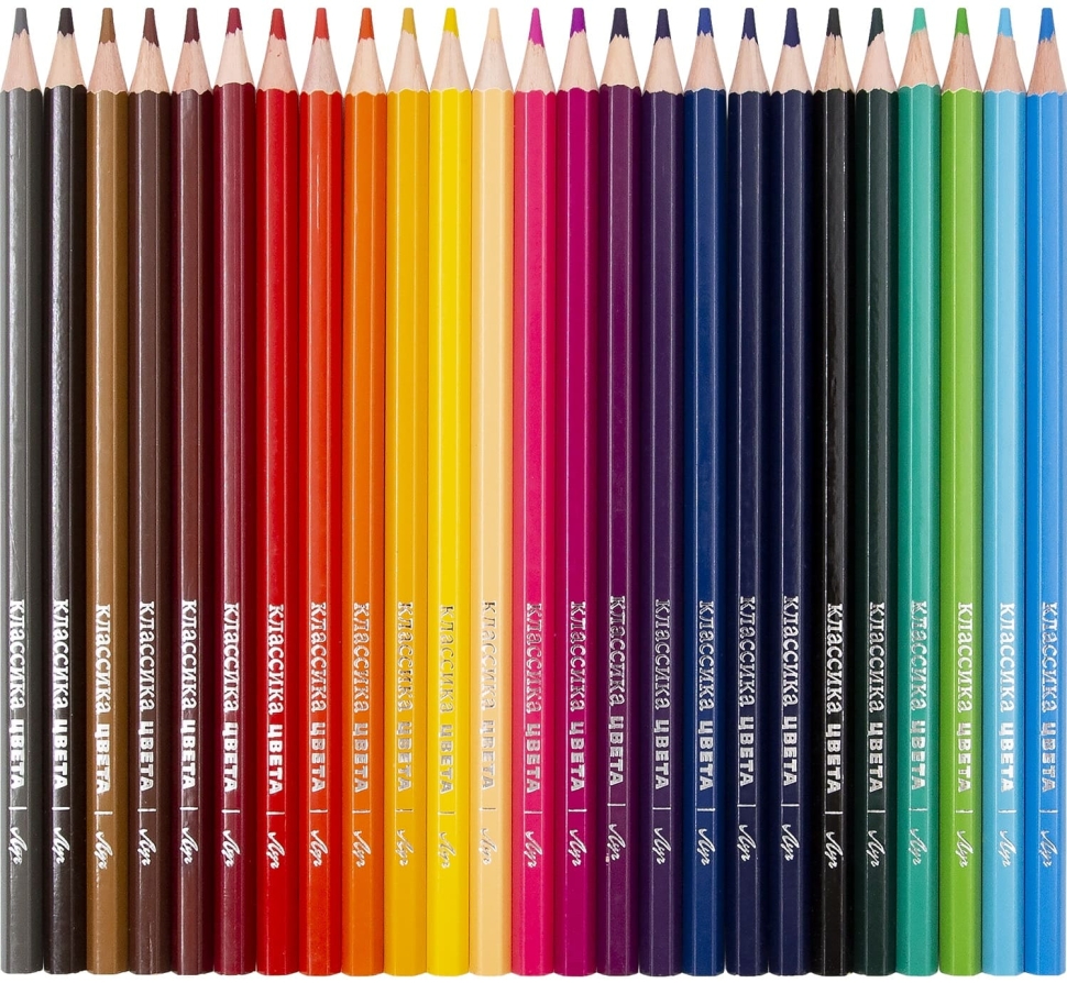 Карандаши цветные Луч Классика деревянные в тубусе с точилкой 24 цветов, артикул 35С 2319-08