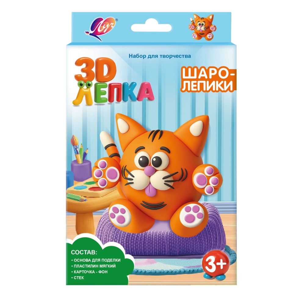 Набор для лепки Луч Кроха Шаролепики "Котик", артикул 35С 2327-08